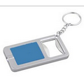 Key Tag/Bottle Opener/White LED - Blue - 2-7/8" Rectangle